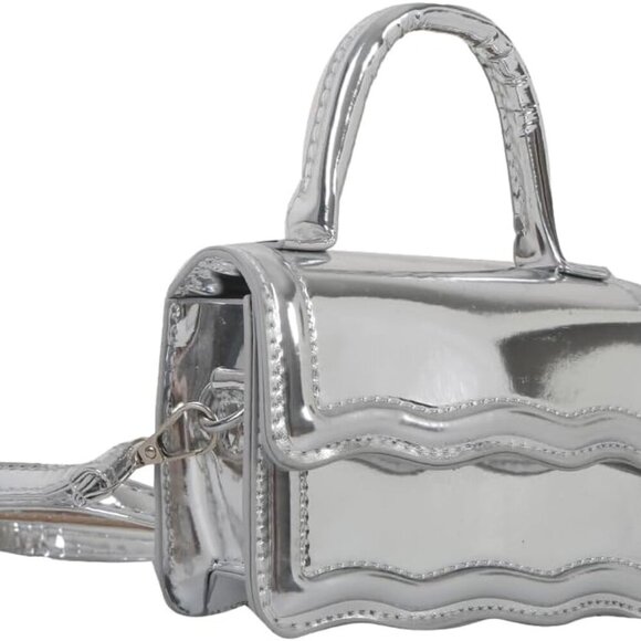 Women's Metallic PU Leather Single Strap Shoulder Bags Funky Waterproof Top Hand - Picture 1 of 8